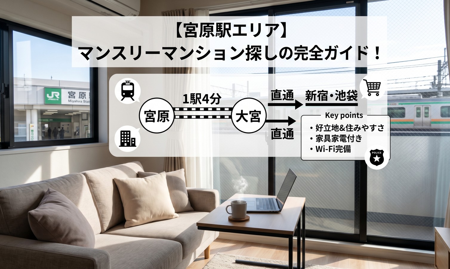 【宮原駅エリア】マンスリーマンション探しの完全ガイド！大宮まで1駅の好立地＆おすすめ物件の選び方
