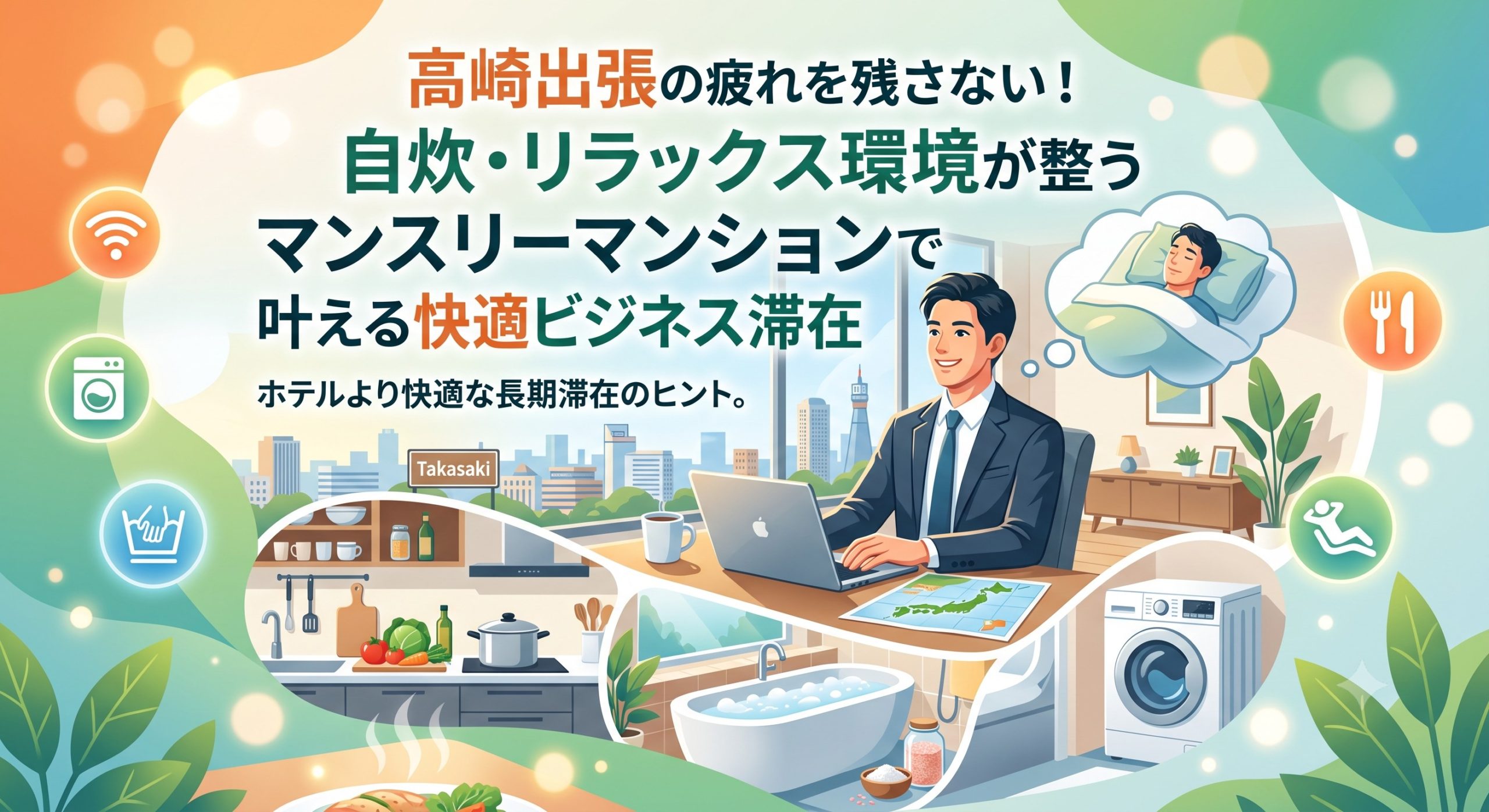 高崎出張の疲れを残さない！自炊・リラックス環境が整うマンスリーマンションで叶える快適ビジネス滞在