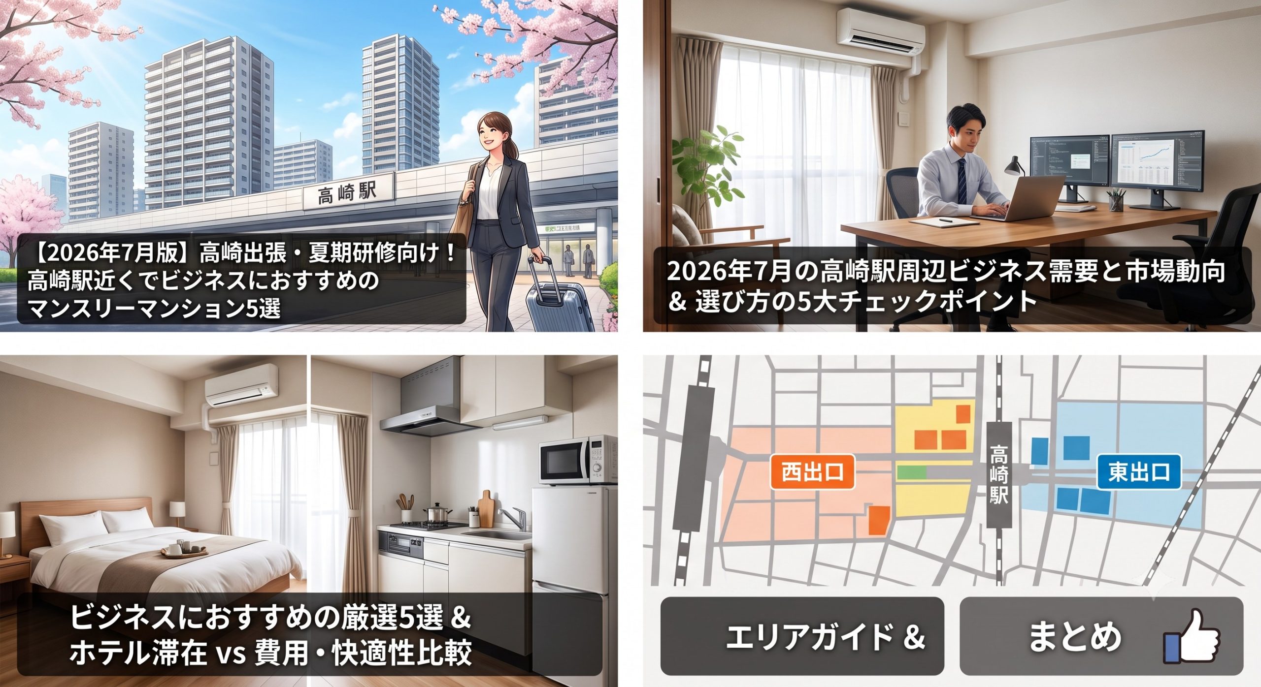 【2026年7月版】高崎出張・夏期研修向け！高崎駅近くでビジネスにおすすめのマンスリーマンション４選